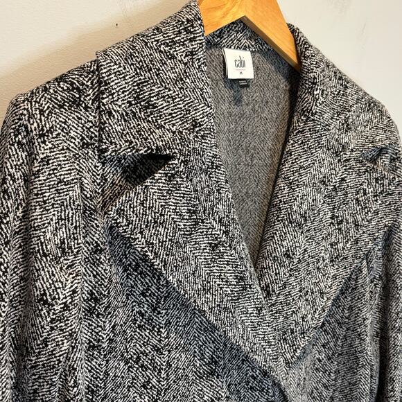 CAbi Black & White Double Breasted Long Length Agent Jacket - size Medium - Picture 3 of 7